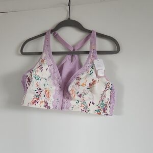 Floral Lace Bralette - Purple